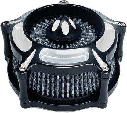 Air Filter Intake Motorcycle Turbine Cleaner Kit Cnc Cut Chrome for Harley Touring Street Glide 2008 - 2016 Softail 2016 - 2017 Fitment - C (Gray)