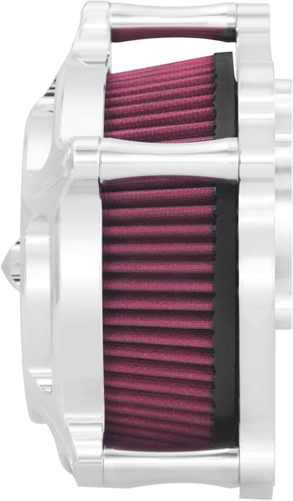 HDBUBALUS Motorcycle CNC Spike Air Cleaner Air Filter Intake System Filter (D-For M8 Touring 17-23,Trike 17-25,Softail 18-24)