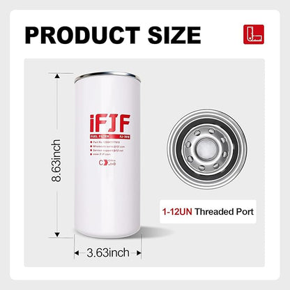iFJF F1810PM0 Fuel Filter Element Spin-on Particulate Replacement for 1200KTG9075 Filter Head 18 GPM 1-12UN 10 Micron Carbon Steel Canister