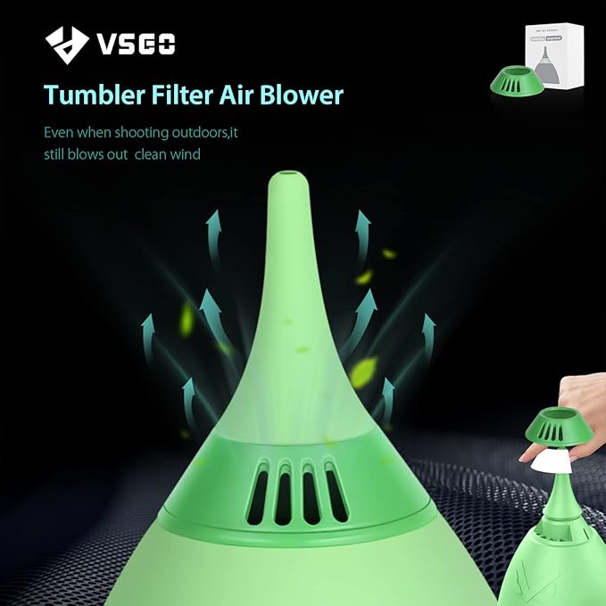 VSGO Camera Air Blower with Filter Compressed Air for for Nikon, Sony, Canon Lens and Sensor Cleaning, Tumbler Design Green (V-B014E)