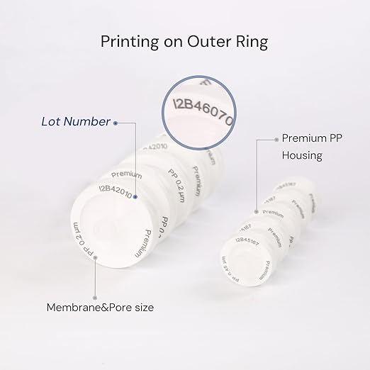 100 Pack PP Syringe Filter Lab Filters 0.2μm Pore Size 25mm Diameter Hydrophobic Filtration Non-sterile White