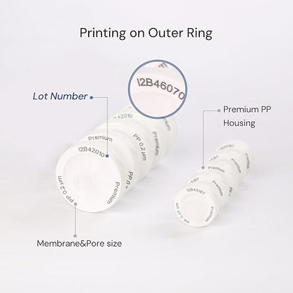 100 Pack PP Syringe Filter Lab Filters 0.2μm Pore Size 25mm Diameter Hydrophobic Filtration Non-sterile White