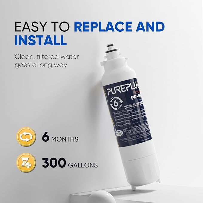 PUREPLUS LT800P NSF/ANSI 401, 53, 42 & NSF P473 Certified Certified Replacement for LG ADQ73613401, Kenmore 469490, 9490, ADQ73613402, ADQ736134, LSXS26326S LMXC23746S, LT120F, 1Pack
