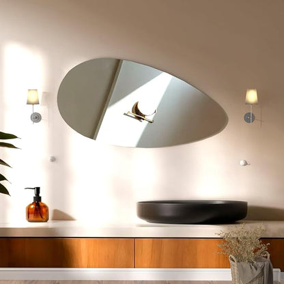 500 X800 mm Illuminated Backlit LED Bathroom Mirror, Wall Mounted Multifunction Bathroom Vanity Mirror with Lights and Demister Pad, Energy-Saving Illuminated Smart Mirror