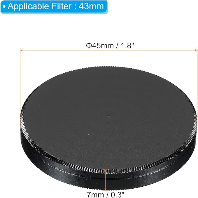 PATIKIL 43mm Lens Cap, Camera Lens Cap Cover Universal Lens Filter Stack Cap Front Metal Protective Case Cover with Cleaning Cloth for Photography Camera Filter