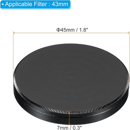 PATIKIL 43mm Lens Cap, Camera Lens Cap Cover Universal Lens Filter Stack Cap Front Metal Protective Case Cover with Cleaning Cloth for Photography Camera Filter