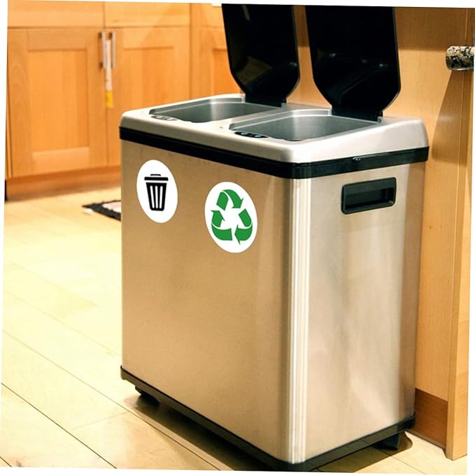 Garbage Sorting Stickers Set 6 Self-Adhesive Waste Classification Labels for Trash Cans Colorful Design for Home Recycling