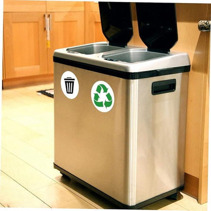 Garbage Sorting Stickers Set 6 Self-Adhesive Waste Classification Labels for Trash Cans Colorful Design for Home Recycling