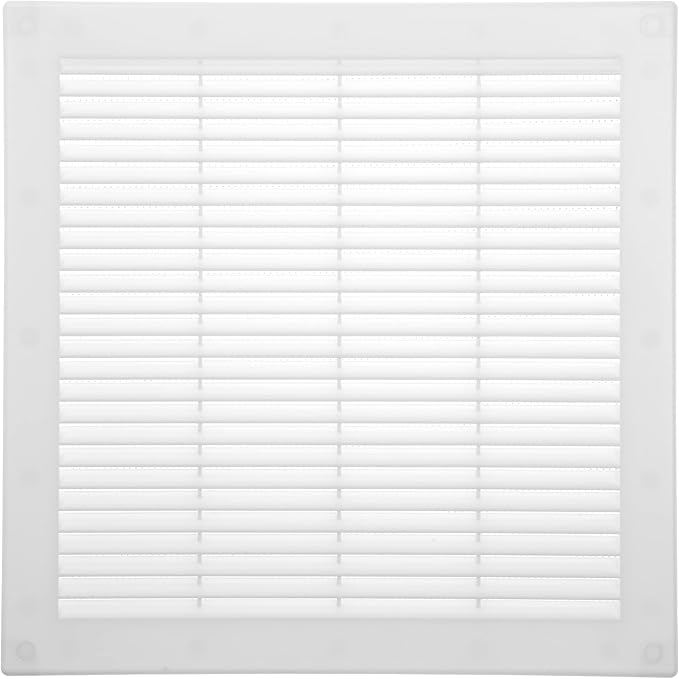 Vent Systems 10" x 10" Inch (Opening Dimensions) - Pack of 5 - White Plastic Soffit Vent Cover - Durable Flat Square Air Vent Grille with Mesh Screen - Ventilation Grill Wall, Ceiling Indoor, Outdoor
