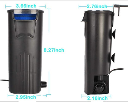 Aquarium Internal Filter for 3 to 20 Gallons Small Fish Tank Turtle Tank Reptiles Shrimp Amphibian Frog Cichlids Newt(Aquarium filter)