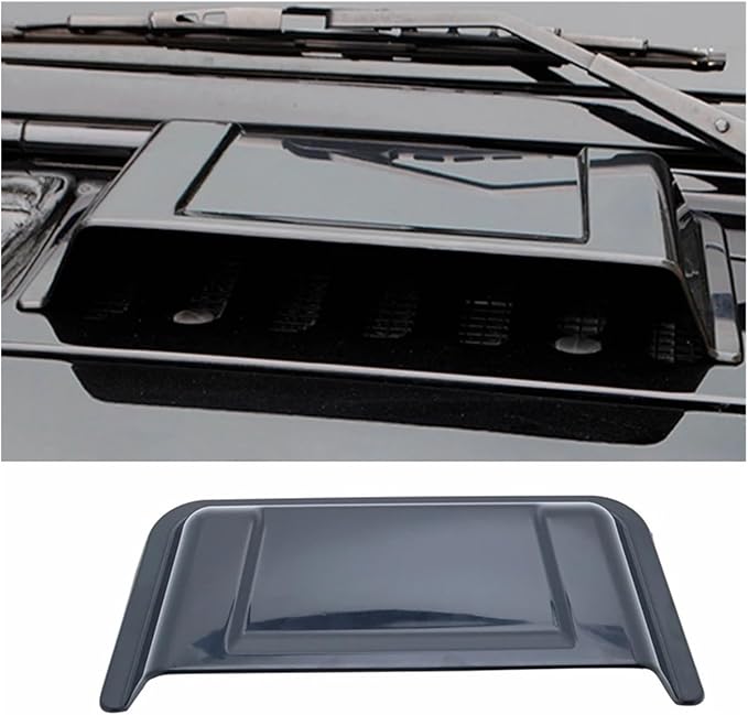 Black Air Intake Caps Dust Rain Cover Compatible For Jeep Compatible For Wrangler JK 2007-2017 ABS Hood Scoop Vent Cover 1 PCS