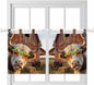 Farm Yaks Kitchen Curtains 24 Inch Length, Small Window Curtains Tab Top, Farmhouse Barn Funny Animals Butterfly Light Filtering Short Window Treatments Tier Drapes 27.5"x24" 2 Panel