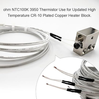 5Pcs Ender 3 Pro Thermistor Upgrade, Ender 5 Thermistor, 3D Printer ohm NTC 3950 Thermistor 100K Glass Bead Thermistor Use for Creality Ender 3/Ender 3 V2/Ender 3 Neo,Ender 5 Pro/Plus, Voxelab Aquila,