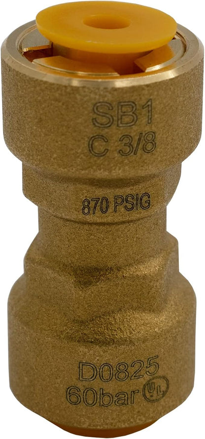 Supplying Demand SB1 3/8 Inch Quick Connect HVAC Brass Coupler Fitting