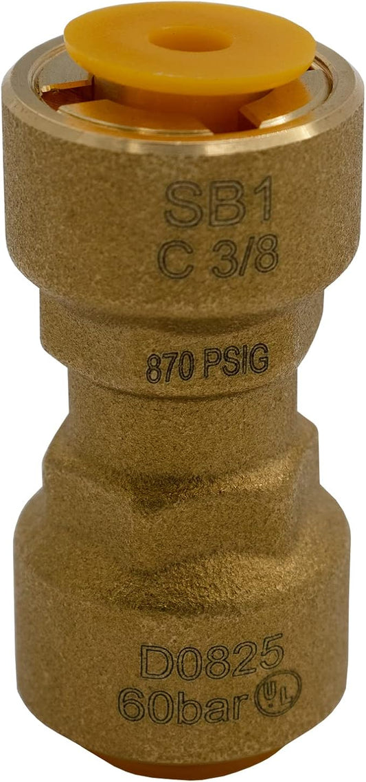 Supplying Demand SB1 3/8 Inch Quick Connect HVAC Brass Coupler Fitting