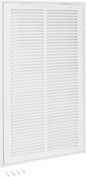 EZ-FLO 12 x 24 Inch (Duct Opening) Return Air Vent Cover for Wall or Ceiling, Solid Steel Return Air Filter Grille, HVAC Vent Cover, White, 61668