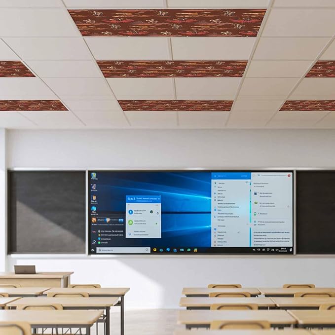Cowboys Horses 2 Pcs Fluorescent Light Covers 4 x 2 Feet, Desert Ethnic Winds Dark Brown Background Covers for Ceiling Lights Magnetic Light Cloth Filter for Classroom Office Home