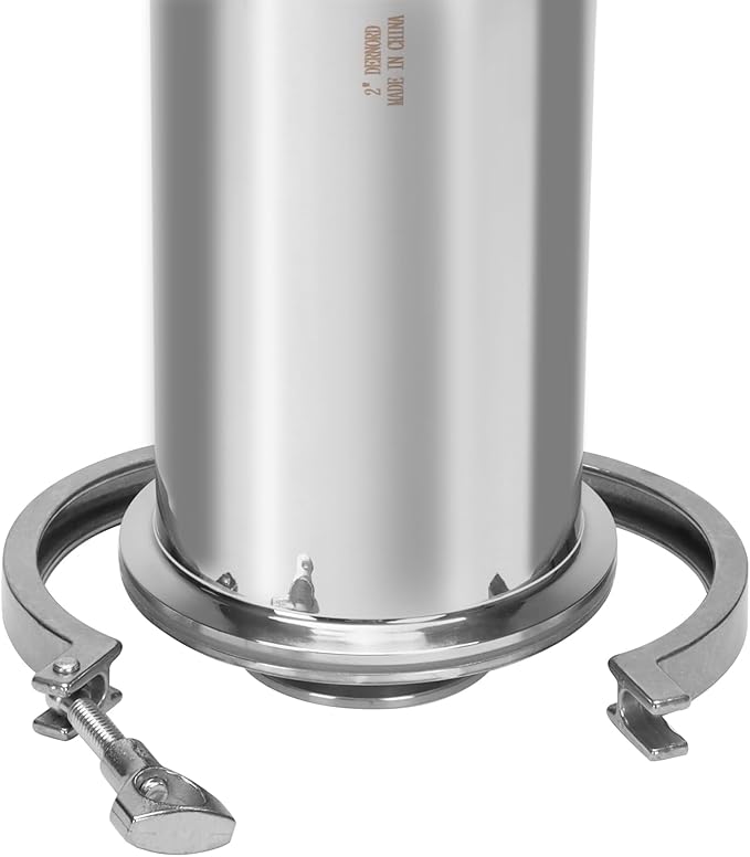 DERNORD 2 Inch Tri-Clamp Filter - SS304 Sanitary Fittings Inline Straight Strainer with 150 Mesh Stainless Steel Screen