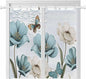 Blue Tulips Living Room Curtains 84 Inch Length, Window Curtains Tab Top, Watercolor Flowers Butterfly Spring Farmhouse Blue Light Filtering Window Treatments Drapes 42"x84" 2 Panel