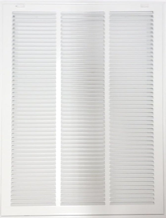 18" X 26" Steel Return Air Filter Grille for 1" Filter - Easy Plastic Tabs for Removable Face/Door - HVAC Duct Cover - Flat Stamped Face -White [Outer Dimensions: 19.75w X 27.75h]