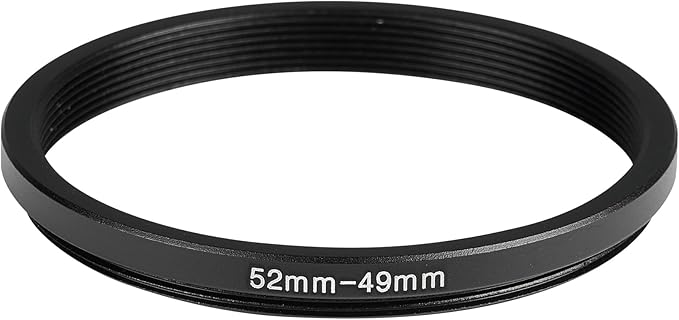52-49mm Metal Step-Up/Down Ring Adapter Compatible with Mirrorless Cameras DSLR Lens, UV CPL ND Filter Thread Converter, Black