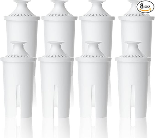 AQUA CREST Replacement for Brita® Water Filter, Pitchers and Dispensers, Classic OB03, Mavea® 107007, and More, NSF Certified Pitcher Water Filter, 8 Count