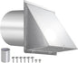 10 Inch Wall Vent Exhaust Vent Cover,Hooded Wall Vent with Screen and Damper,Outdoor Wall Exhaust Vent Cap Exterior Air Vent Cover for Kitchen Range Hood HVAC Duct Dryer Ventilation, Stainless Steel