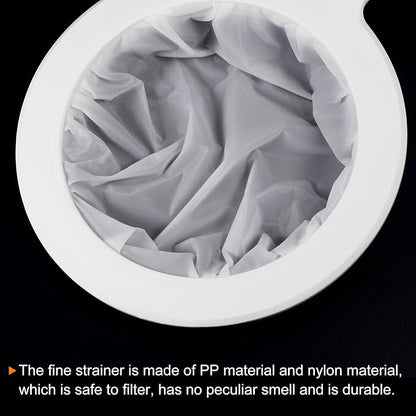 PATIKIL 9"x6" Food Filter Strainer, 450 Mesh Kitchen Mesh Filters Strainers Fine Mesh Sieve with Handle for Filter Juice Coffee Soy Milk, White