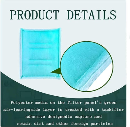 AUC Paint Booth Tacky Intake Filter Pad Series 55, 20" x 50" (10/case) Spray Booth Intake Filter with Internal Wire Support Frame