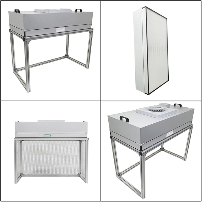 INTBUYING Air Flow Clean Bench Vertical Laminar Flow Hood Dust Free Room Workshop 110V Aluminum Blade Fan with HEPA Filter Dust Free Work 47.2x23.6x29.1in for Phone LCD Repair Laboratory Using