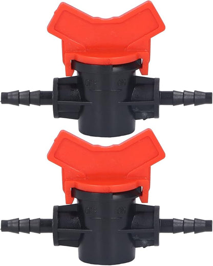 Regulator ABS Plastic Liquid Control Stop Valve for Domestic Water Pumps Solar Water Heaters Construction Sites 2PCS Straight Through Valve (4MM regulator)