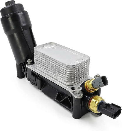 Engine Oil Cooler and Oil Filter Housing Adapter For 2011-2016 Chrysler 200 300, For Dodge Charger Challenger, For Jeep Grand Cherokee, ProMaster 3.6L V6, Replace# 5184304AE 68105583AF, 68105583AG