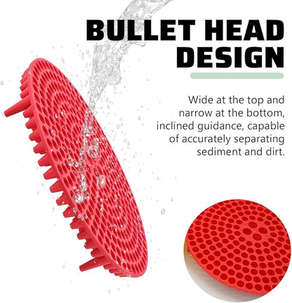 Bullet Car Wash Bucket Grit Trap Inserts, Vehicle Detailing Wash Filter for Remove Dust and Dirt, Automotive Cleaning Tool Fits 12 Inch Diameter Bucket, Universal for SUV RV Truck (Red)
