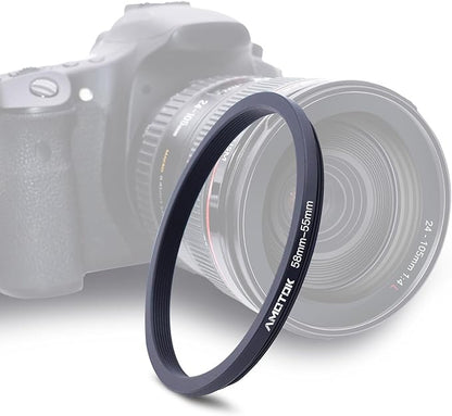 58mm Lens to 55mm Camera Lens Adapter,58mm-55mm Filter Step-Down Ring,Compatible All 55mm Filter Accessory.Made from CNC Machined