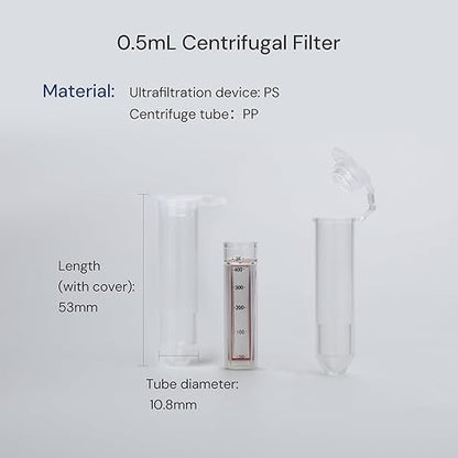 30kDa Ultra Centrifugal Filter Unit, 0.5mL, Regenerated Cellulose RC Membrane, Snap Caps (24/PK)