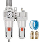 NANPU 1" NPT Compressed Air Filter Regulator Lubricator Combo (FRL) Water/Oil Trap Separator - Gauge(0-150 psi), 5 Micron Brass Element,Poly Bowl, Semi-Auto Drain, Metal Bracket