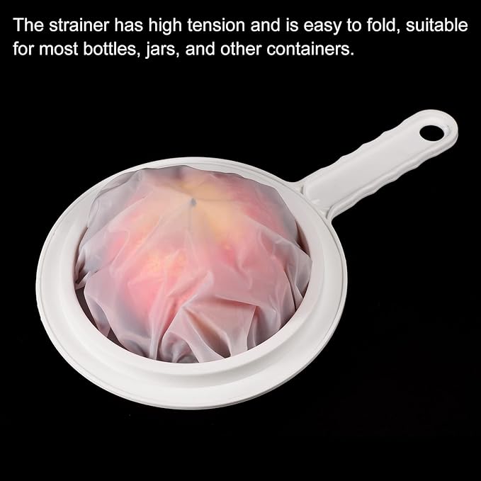 PATIKIL 9"x6" Food Filter Strainer, 450 Mesh Kitchen Mesh Filters Strainers Fine Mesh Sieve with Handle for Filter Juice Coffee Soy Milk, White