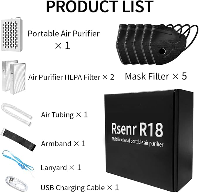 Electric Wearable Air Purifier Maskes,Air Supply,With HEPA Filter,for Dust Work,Painting, Machine Polishing, Welding