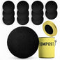 12 Pcs Charcoal Filters for Compost Bucket - 6.7 x 0.6 Compost Bin Filters Charcoal Set, Flexible and Easy to Cut Design, Strong Odor Absorption & Tear Resistance, Fits Most Kitchen Counter Bins