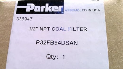 Parker Hannifin P32FB94DSAN Series P32FB Aluminum Global Modular Compact Coalescing Filter, 0.01 µ Element with DPI, Metal Bowl with Sight Gauge, Auto Drain and without Mounting Bracket, 1/2" NPT Port