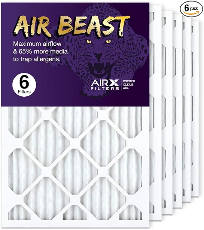 AIRx Filters 16x25x1 Air Filter MERV 11 Pleated HVAC AC Furnace Air Filter, Air Beast 6-Pack Made in the USA
