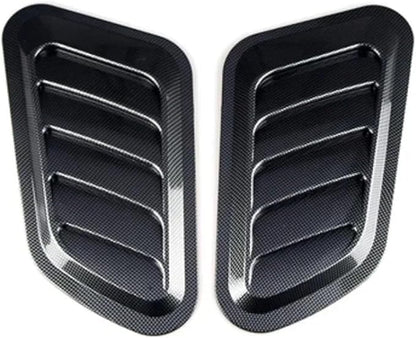 Car Air Flow Intake Hood Scoop Vent Bonnet Cover Decorate Car Accessories Compatible With BMW 2PCs Universal ABS(Carbon look)