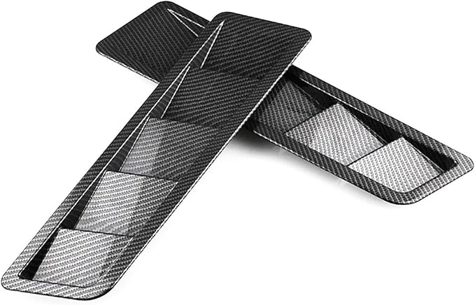2Pcs Car Hood Vent Trim Louver Air Flow Intake Universal Compatible For Ford Compatible For Honda SUV Offroads(Carbon look)