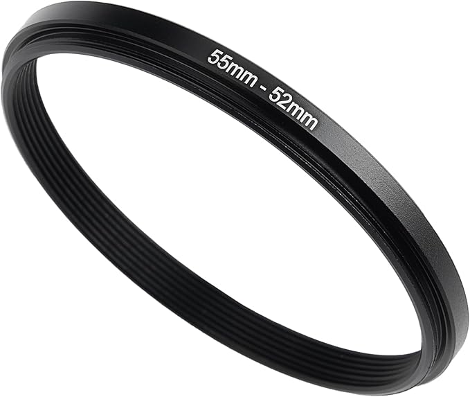55mm to 52mm Step-Down Ring Filter Adapter,for All Brands UV ND CPL, Metal Ring Step-Down Rings Adapter Filter (55mm-52mm)