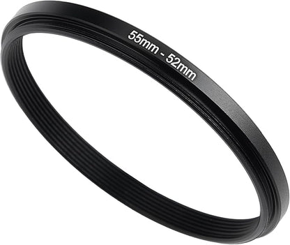 55mm to 52mm Step-Down Ring Filter Adapter,for All Brands UV ND CPL, Metal Ring Step-Down Rings Adapter Filter (55mm-52mm)