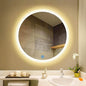 Bathroom Mirror with LED Light and Demister Pad Touch Sensor Wall Mounted Round Makeup Shaving Mirror (Color : Warm Light Size : 60cm) (Warm Light 60cm)