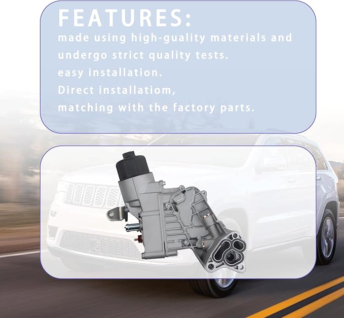 Oil Cooler Filter Housing for 2014-2019 Jeep Grand Cherokee 3.0L V6 Diesel