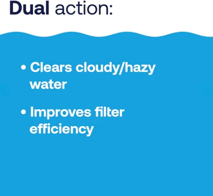 HTH 67212 Swimming Pool Care Clarifier Advanced - Crystal Clear Water in 24 Hours; Restores Clarity & Sparkle to Dull, Hazy or Cloudy Pool Water, Improves Filter Efficiency, Fast Acting