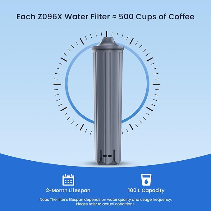 GLACIER FRESH Water Filter Compatible with Jura 71794 Claris Smart+ Filter Cartridge, Fits E6, E8, Z8, Z6, J6, ENA8 Coffee Machines, NSF/42 Certified, 4 Pack