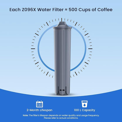 GLACIER FRESH Water Filter Compatible with Jura 71794 Claris Smart+ Filter Cartridge, Fits E6, E8, Z8, Z6, J6, ENA8 Coffee Machines, NSF/42 Certified, 4 Pack